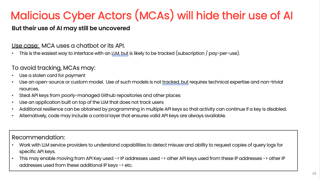 Adversary gain from use of AI